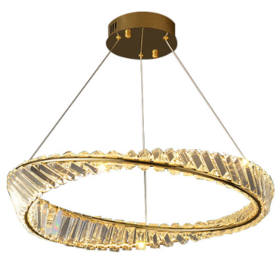  Żyrandol kryształowy LED pierścień ring S 80cm mosiądz BOHEMI AL 3000K 40W
