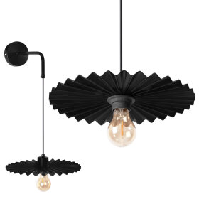 LAMPA ŚCIENNA KINKIET CZARNY 30 CM