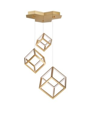 Lampa wisząca złota kwadraty ZWIS bryły LOFT LED 110W