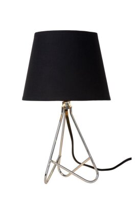 Lampa biurkowa stołowa GITTA Lucide czarna chrom klosz glamour 1xE14 40W IP20