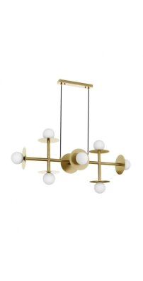 Lampa wisząca sufitowa LOFT złota kule/molekuły 8xg9 40W aluminium/szkło IP20