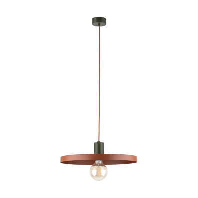 Lampa wisząca pojedyncza zwis okrągła brązowa GREEN BRICK 1XE27