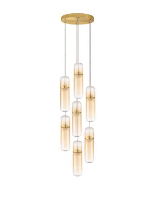 Lampa wisząca złota duży żyrandol AMRON zwis glamour LED 49W 3000K