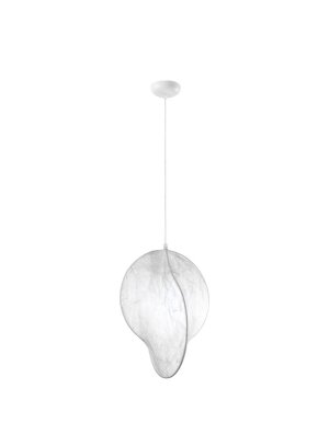 Lampa wisząca nowoczesna jedwab biała zwis ANABELLA E27 12W 
