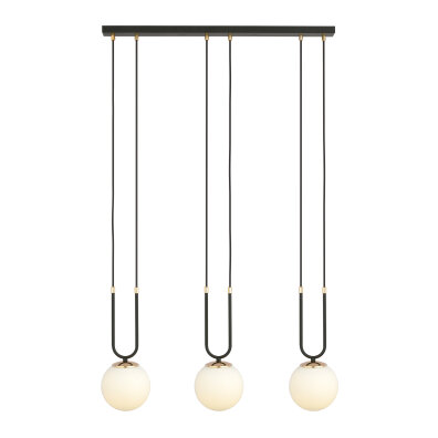 GLAM 3 BLACK/OPAL 1112/3 EMIBIG LAMPA WISZĄCA SZKLANE KLOSZE GLAMOUR