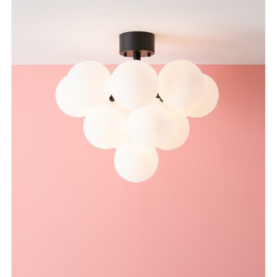 Lampa sufitowa plafon MERLOT 107913 Markslojd czarna sztyca białe kule balls 13xG9 LOFT