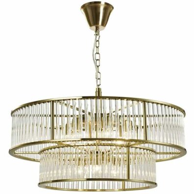 ŻYRANDOL złota lampa wisząca sufitowa glamour kryształy ESSA E14 IP20