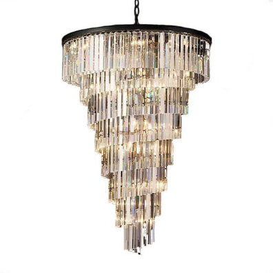 Duża lampa wisząca do salonu/jadalni kryształy spirala HERRA 80cm