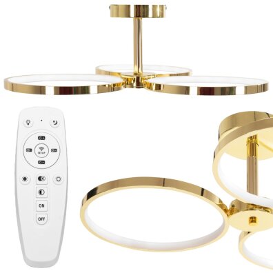 Lampa sufitowa wisząca plafon LED APP993-C GOLD + PILOT złoty 70W