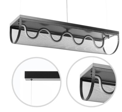 Lampa wisząca sufitowa nad stół OTTAMI podłużna czarna LED