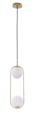 LAMPA SUFITOWA WISZĄCA CO-DEL 32-73464 MOSIĄDZ złota białe kule ball molekuł zwis 2xG9