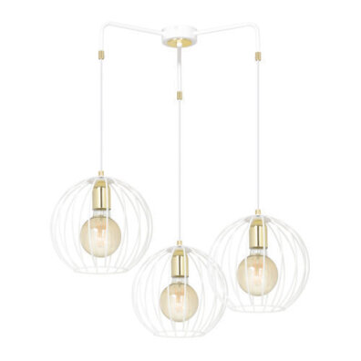 Lampa sufitowa wisząca żyrandol ALBIO 3 WHITE 145/3 biała LOFT