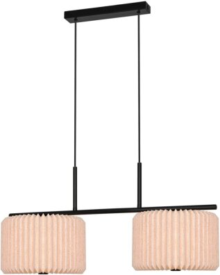 Lampa wisząca Vivienne Nordlux – podwójna lampa z plisowanymi abażurami tkanina 10W