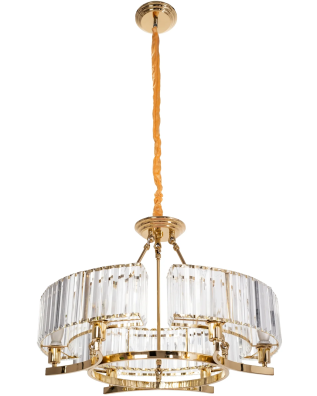 Lampa wisząca żyrandol z kryształami glamour/złoty E14