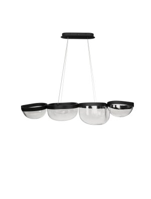 Nowoczesna lampa wisząca czarna transparentna RIALA LED 44W
