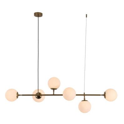 Lampa w stylu LOFT Alisa Light Prestige LP-005/6P WH złota oprawa KULE szklane biały