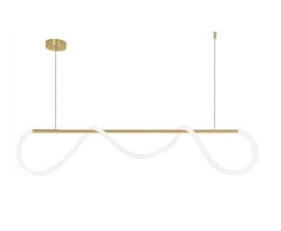 Nowoczesna designerka lampa wisząca ILDYZ listwa złota biały wężyk LED 21W 