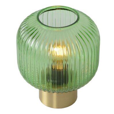 Lampa biurkowa stołowa MALOTO Lucide zielona klosz kula okrągła szkło glass ball w stylu glamour 1xE27 40W IP20