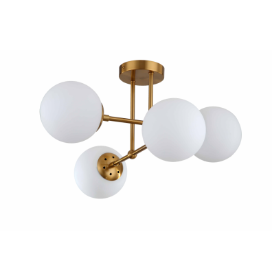  Lampa wisząca sufitowa żyrandol w stylu GLAMOUR ROMA 4 LP-1345/4P GD złota/białe kule E14 40W
