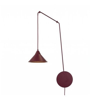 Lampa wisząca żyrandol ze stożkiem ścienna ABRAMO 1 BURGUNDY 1787/1 Emibig