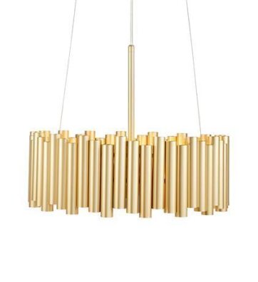  Lampa wisząca żyrandol LEVEL 108047 złota design klosz okrągła rurki 3xE27 60W