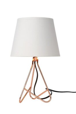 Lampa biurkowa stołowa GITTA Lucide biała złota klosz glamour 1xE14 40W IP20