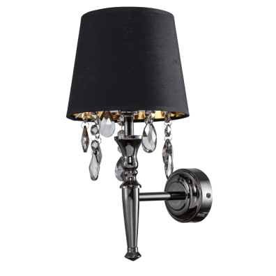 Kinkiet ścienny VIGO czarny glamour chrom LP-0412/1W BK E14 40W