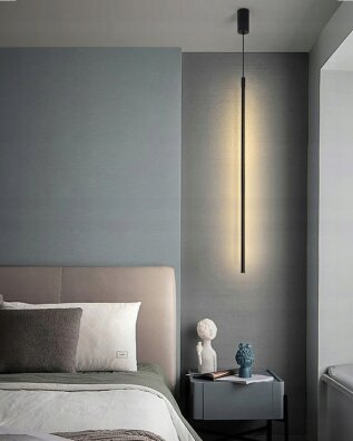 Lampa wisząca nowoczesna 1-płomienna LED minimalistyczna czarna 100cm 
