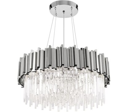 Lampa sufitowa wisząca plafon żyrandol chrom kryształy GINA 60cm