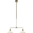 Lampa wisząca 2 punktowa szklana vintage Vela 75cm antyczny mosiądz / błyszczący biały 109160 Markslojd (2)