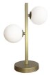 LAMPA biurkowa stołowa KA-MA złota sztyca białe kule klosz ball modern LOFT 2xG9