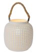 Lampa biurkowa stołowa SAFIYA Lucide biała ogrągła ball kula w stylu retro dzbanek uchwyt 1xE14 25W IP20