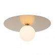 Lampa plafon złoty metalowa oprawa okrągła Spoletto PLF-201923-1 Italux mleczny klosz
