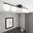 Lampa sufitowa KAIRO 4 BL OPAL plafon, klosz, czarna, biała Emibig (5)