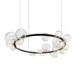 Blasto - nowoczesny żyrandol 85cm okrągły czarny KULE glass BALL 15xG9
