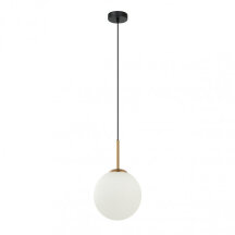 Lampa wisząca złota ZWIS DEORE PND-5578-1M-BRO mleczna kula 1pł 40W E27