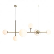 Lampa wisząca do salonu złota Balia białe kule Loft regulowana wysokość 2xE27 4x14