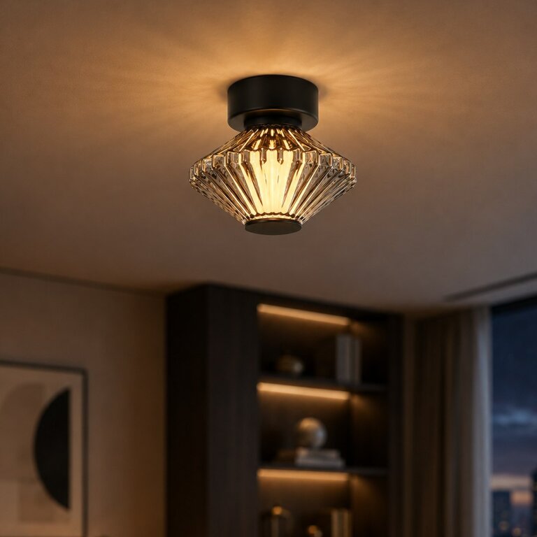  Lampa sufitowa / kinkiet Padre 6W LED czarny szklany Millagro ML2794 (5)