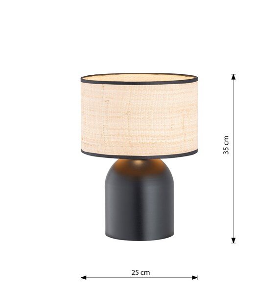 Lampa biurkowa stołowa Aspen 1324/LN1 czarna/ratan Emibig (3)