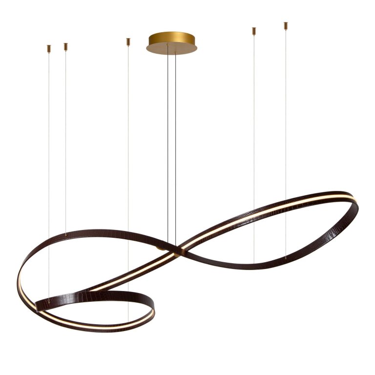 Lampa wisząca duża nad stół SLALOM 13493/68/96 brązowa PILOT (1)
