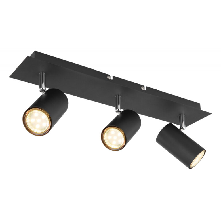 LAMPA LISTWA GLOBO ROBBY 57910-3B lampa sufitowa czarna regulowana 35W 3xGU10