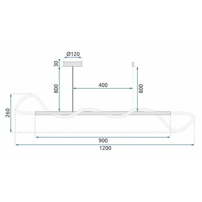 Nowoczesna designerka lampa wisząca ILDYZ listwa złota biały wężyk LED 21W  (5)