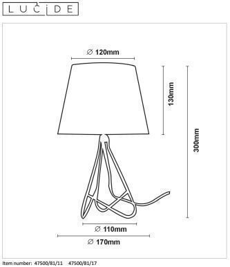 Lampa biurkowa stołowa GITTA Lucide czarna chrom klosz glamour 1xE14 40W IP20 (3)
