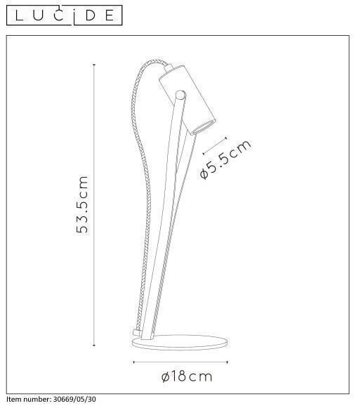 Lampa biurkowa stołowa JANTUANO Lucide ściemniacz czarna regulowana desk lamp black złoty klosz LOFT 1xGU10 5W IP20 (7)