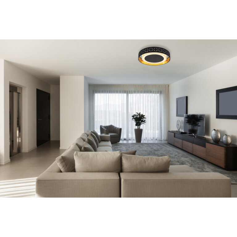GLOBO CLARKE 15229D2 lampa sufitowa plafon okrągła tkanina/metal LED 24W 60cm