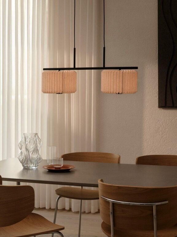 Lampa wisząca Vivienne Nordlux – podwójna lampa z plisowanymi abażurami tkanina 10W (2)