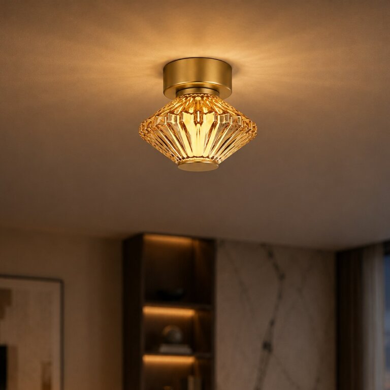 Lampa sufitowa / kinkiet Padre 6W LED złoty szklany Millagro ML2795 (4)
