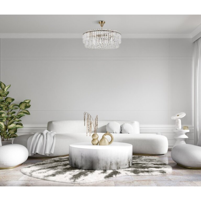 Mosiężna lampa wisząca plafon kryształy/glamour Buena PND-22320-8-ABR