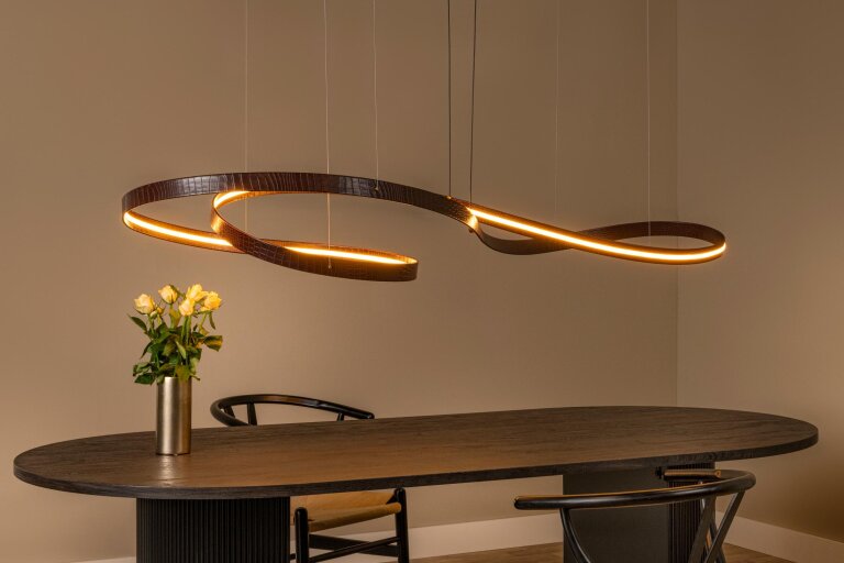 Lampa wisząca duża nad stół SLALOM 13493/68/96 brązowa PILOT (7)