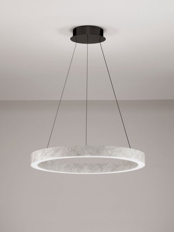Lampa wisząca nowoczesna okrągła marmur LELLYA ring LED 30W (2)
